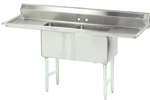 Stainless steel compartment sink