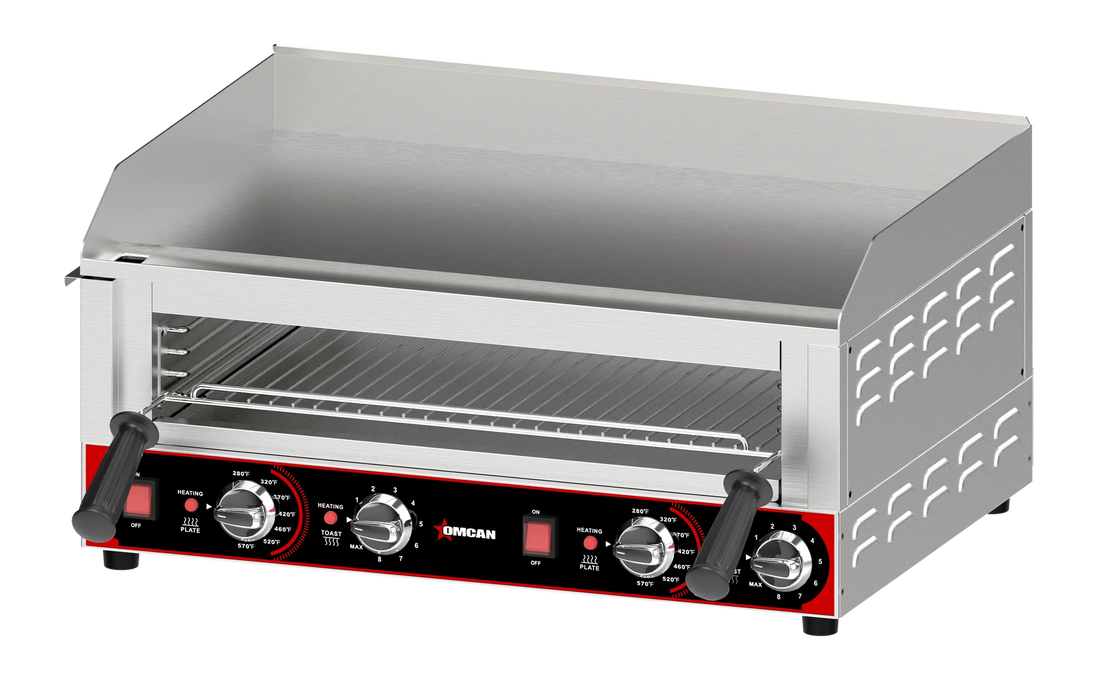 Omcan CE-CN-10213 27.5 Inch combination griddle with toaster