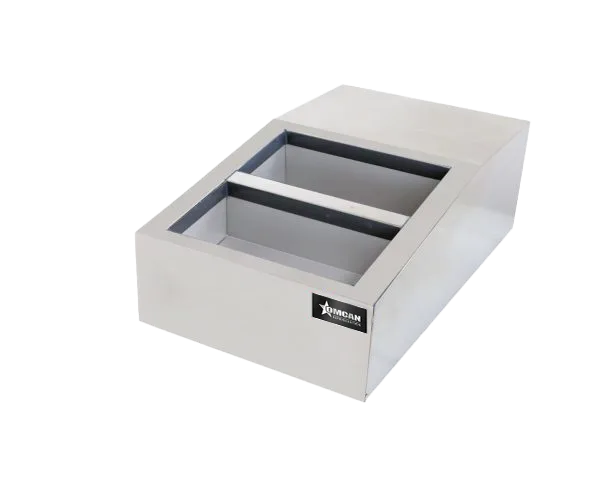 Omcan RS-CN-0004 15 inch countertop refrigerated prep rail with four 1/6 pans