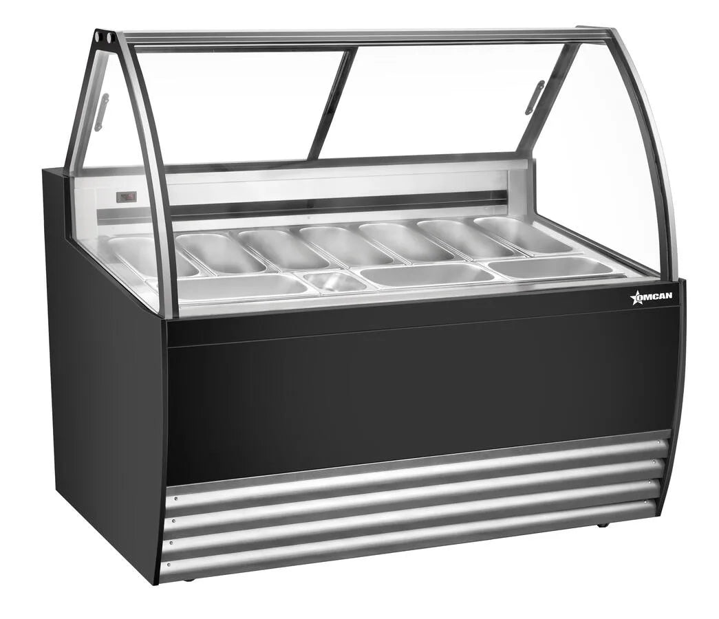 Omcan FR-CN-00010B 55 inch ten pan gelato display showcase black exterior