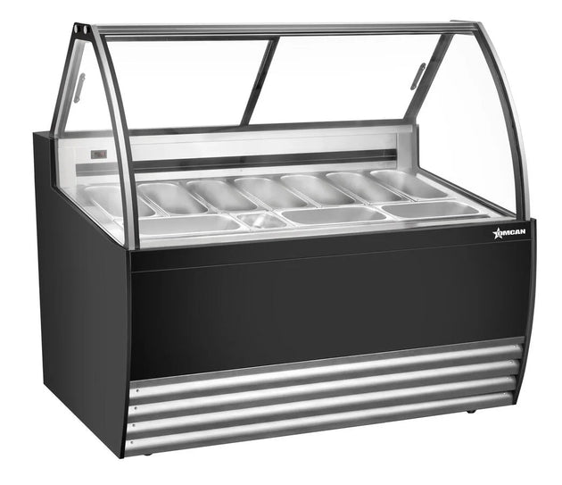 Omcan FR-CN-00010B 55 inch ten pan gelato display showcase black exterior