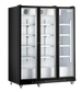 Omcan RE-CN-1500B 72 inch black three glass door display refrigerator