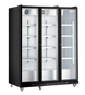 Omcan RE-CN-1500B 72 inch black three glass door display refrigerator