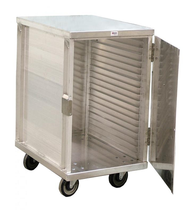 Omcan 23775 20 tier enclosed aluminum pan rack with casters