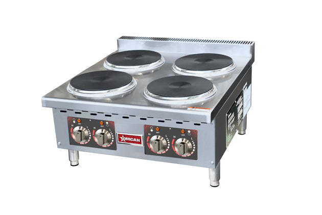 Omcan CE-CN-EHP24 240 24 inch countertop electric hot plate with four burners