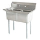 Omcan 43791 two tub stainless steel sink with 24 x 24 inch tubs