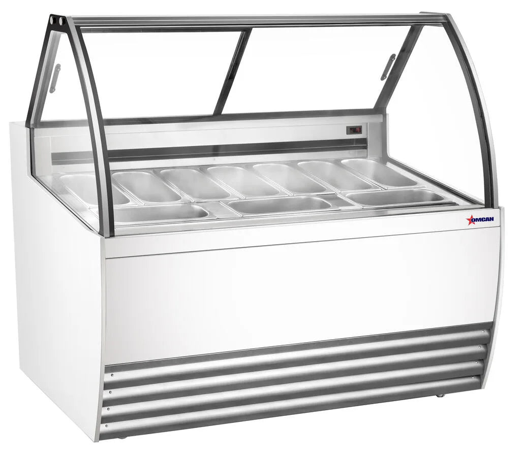 Omcan FR-CN-00010W 55 inch ten pan gelato display showcase white exterior