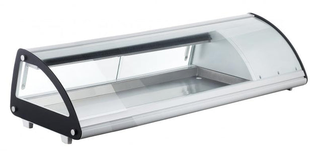 Omcan RS-CN-0043-SC 45 inch curved glass refrigerated sushi showcase in white