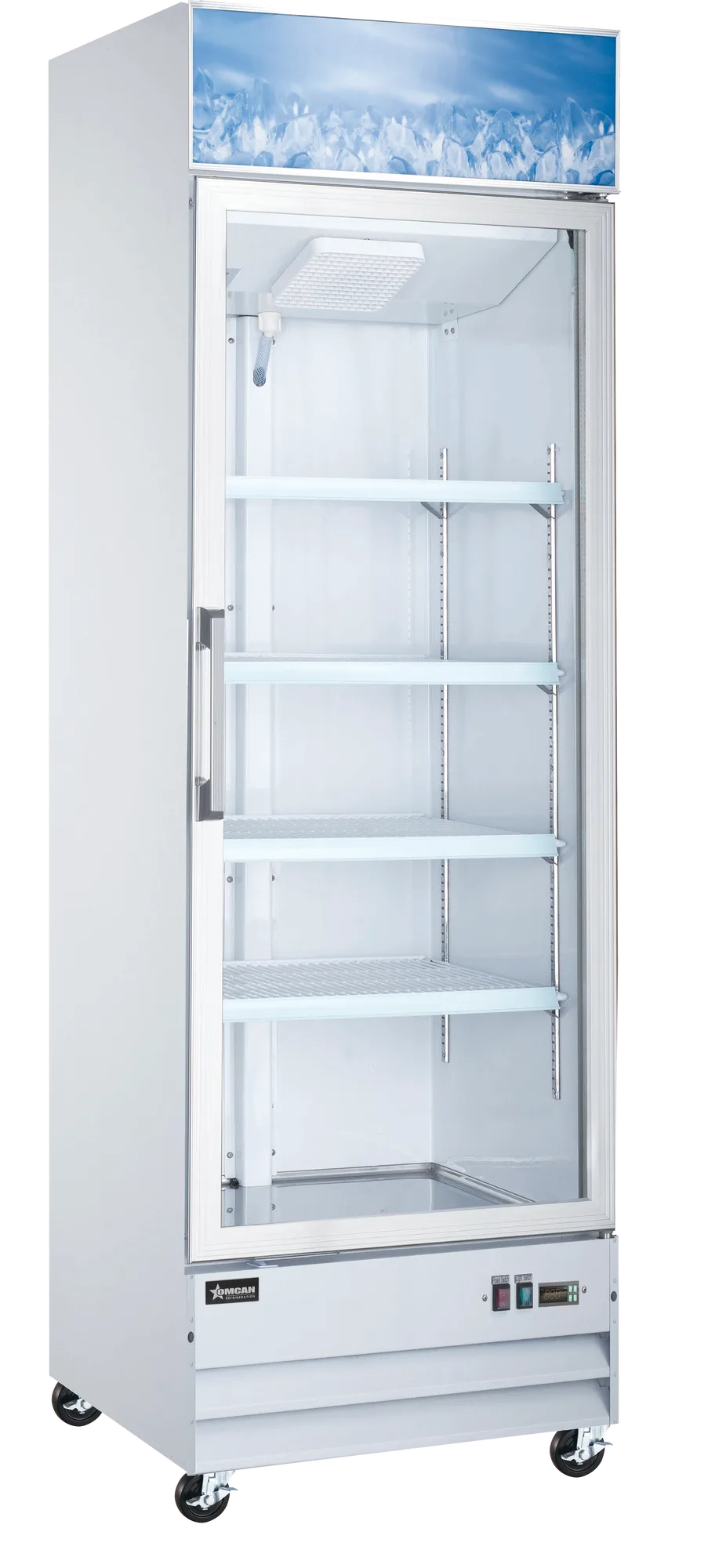Omcan FR-CN-0012-HC 27 inch white one glass door display freezer