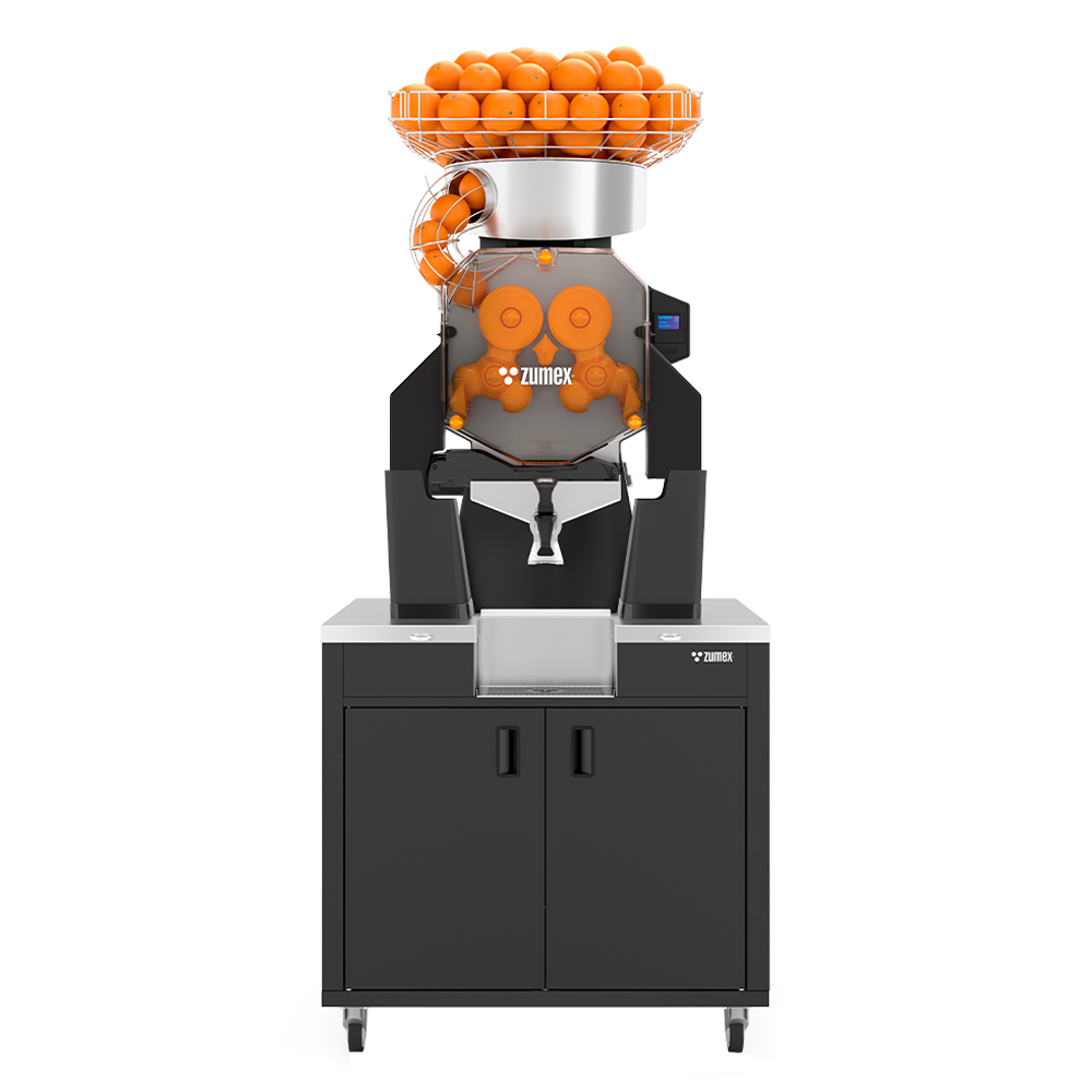 Zumex Speed Up All-in-One Wide citrus juicer on black podium