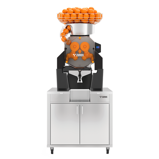 Zumex Speed Up All-in-One Wide citrus juicer on mirror finish podium