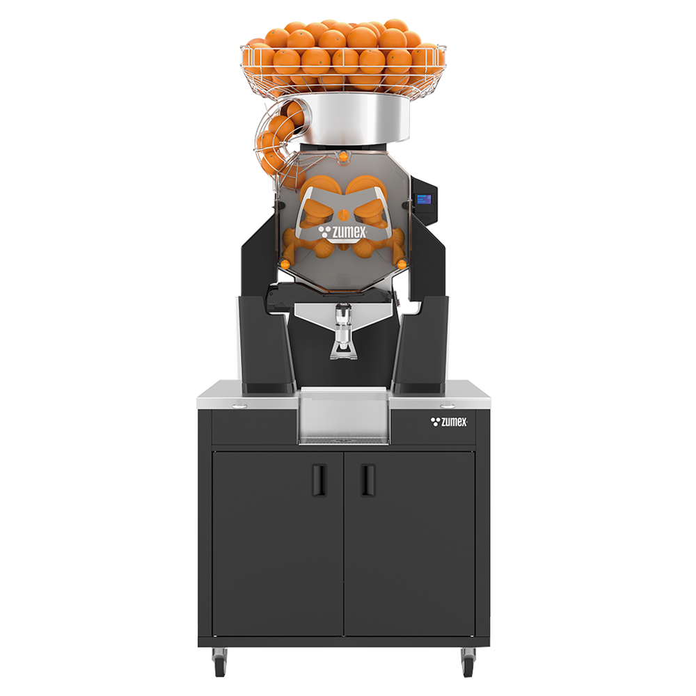 Zumex Speed S Plus All-in-One Wide citrus juicer on black podium