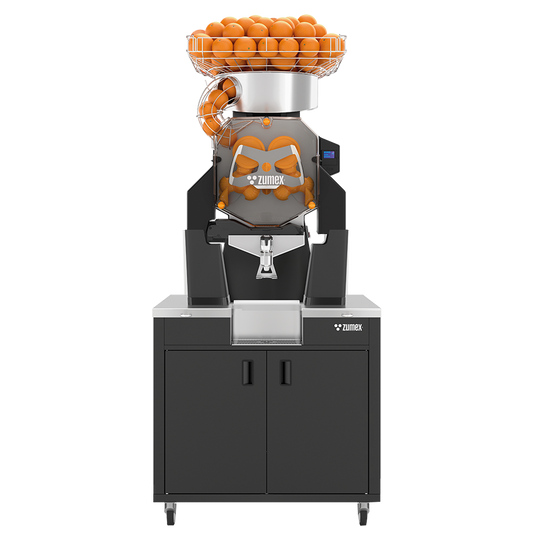 Zumex Speed S Plus All-in-One Wide citrus juicer on black podium