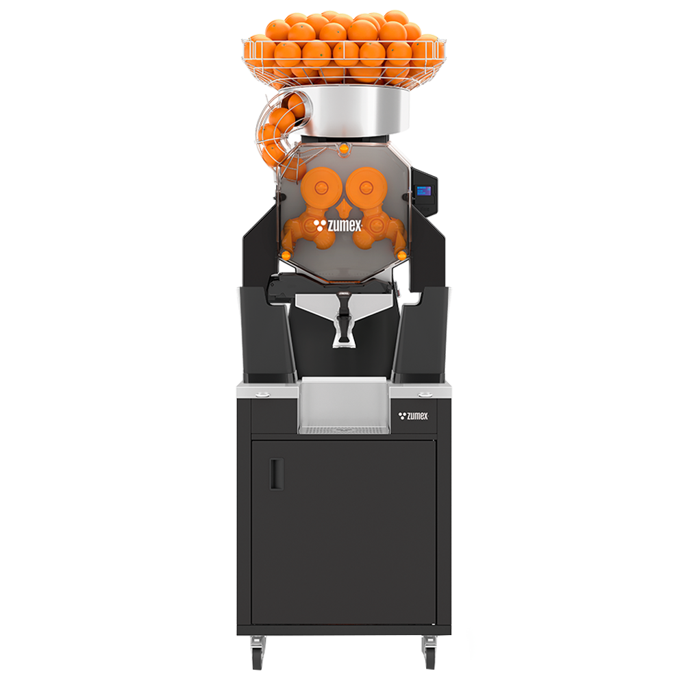 Zumex Speed Up All-in-One Slim citrus juicer on black slim podium