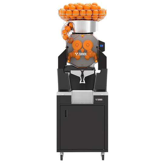 Zumex Speed Up All-in-One Slim citrus juicer on black slim podium