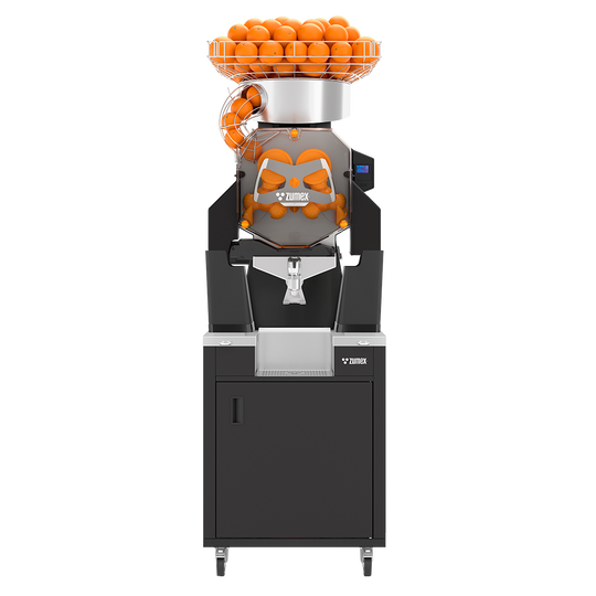 Zumex Speed S Plus All-in-One Slim citrus juicer on black slim podium