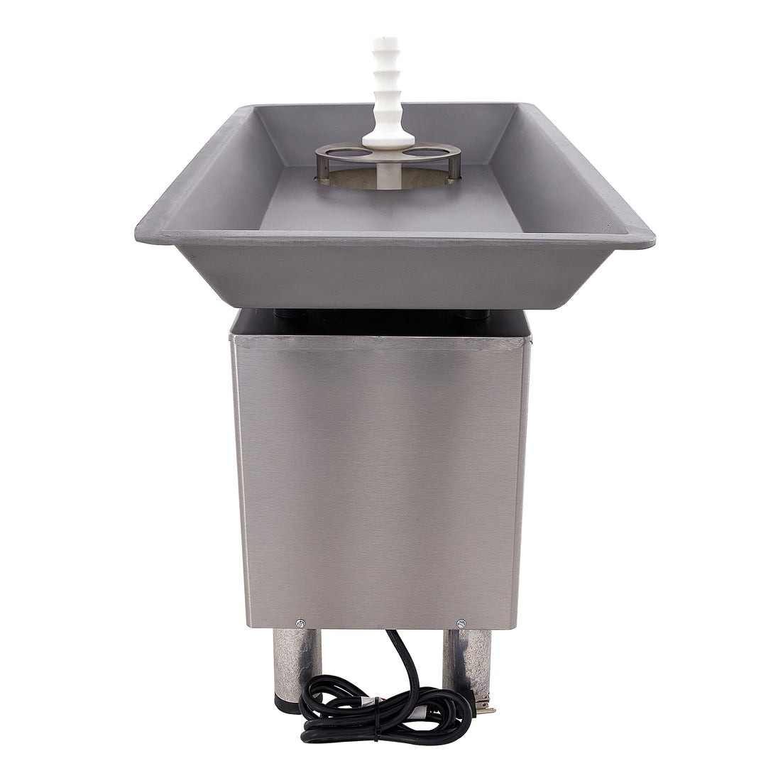 Pro-Cut KG-22-W Meat Grinder Electric #22 Hub — front view showing feed pan and cabinet