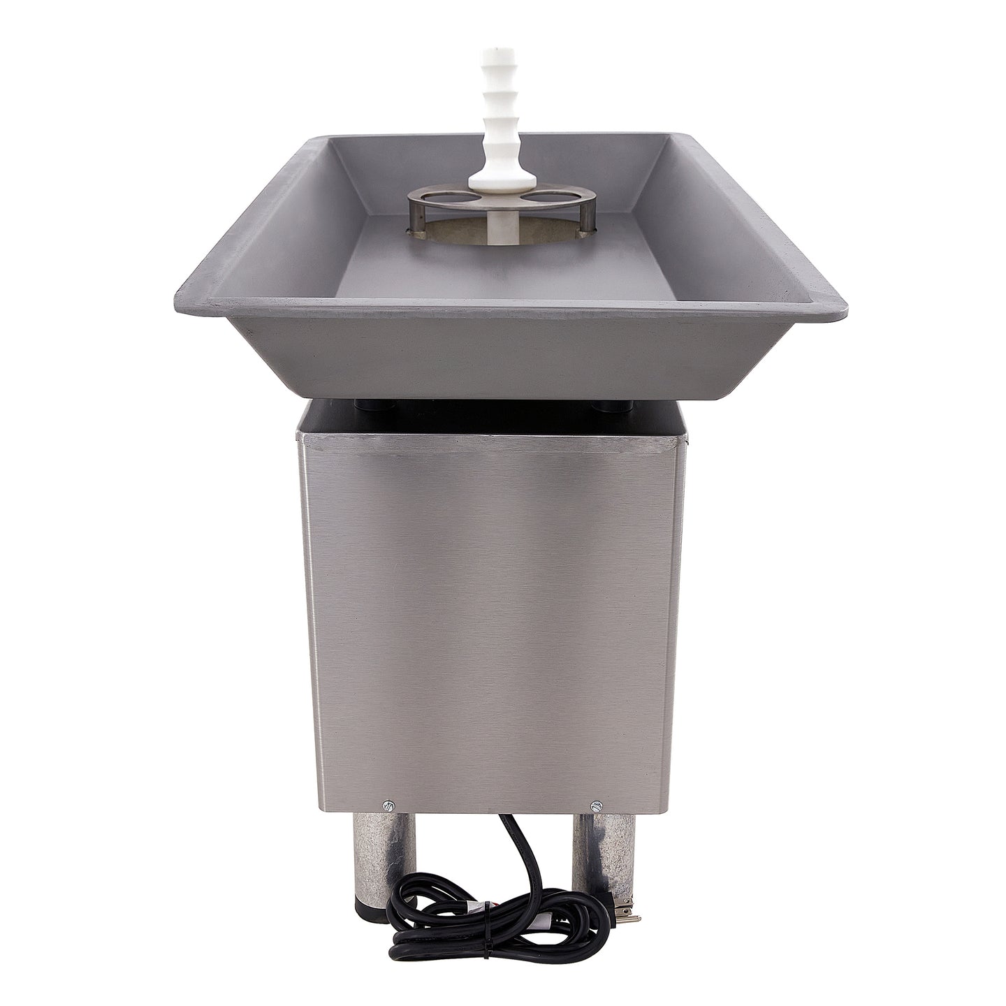 Pro-Cut KG-22W-XP Meat Grinder Electric #22 Hub — front view showing feed pan and cabinet