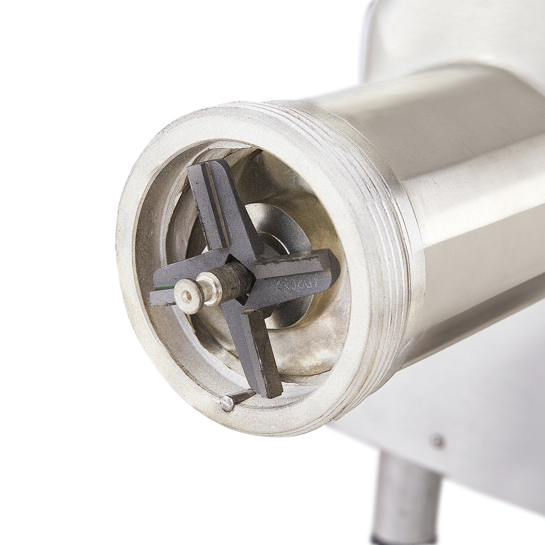 Pro-Cut KG-32-MP Meat Grinder Electric #32 Hub — close-up of the grinder cylinder and auger