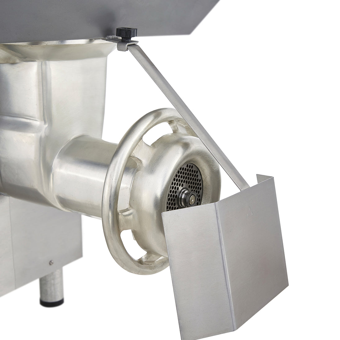 Pro-Cut KG-32 Meat Grinder Electric #32 Hub — close-up of the grinder head and discharge chute
