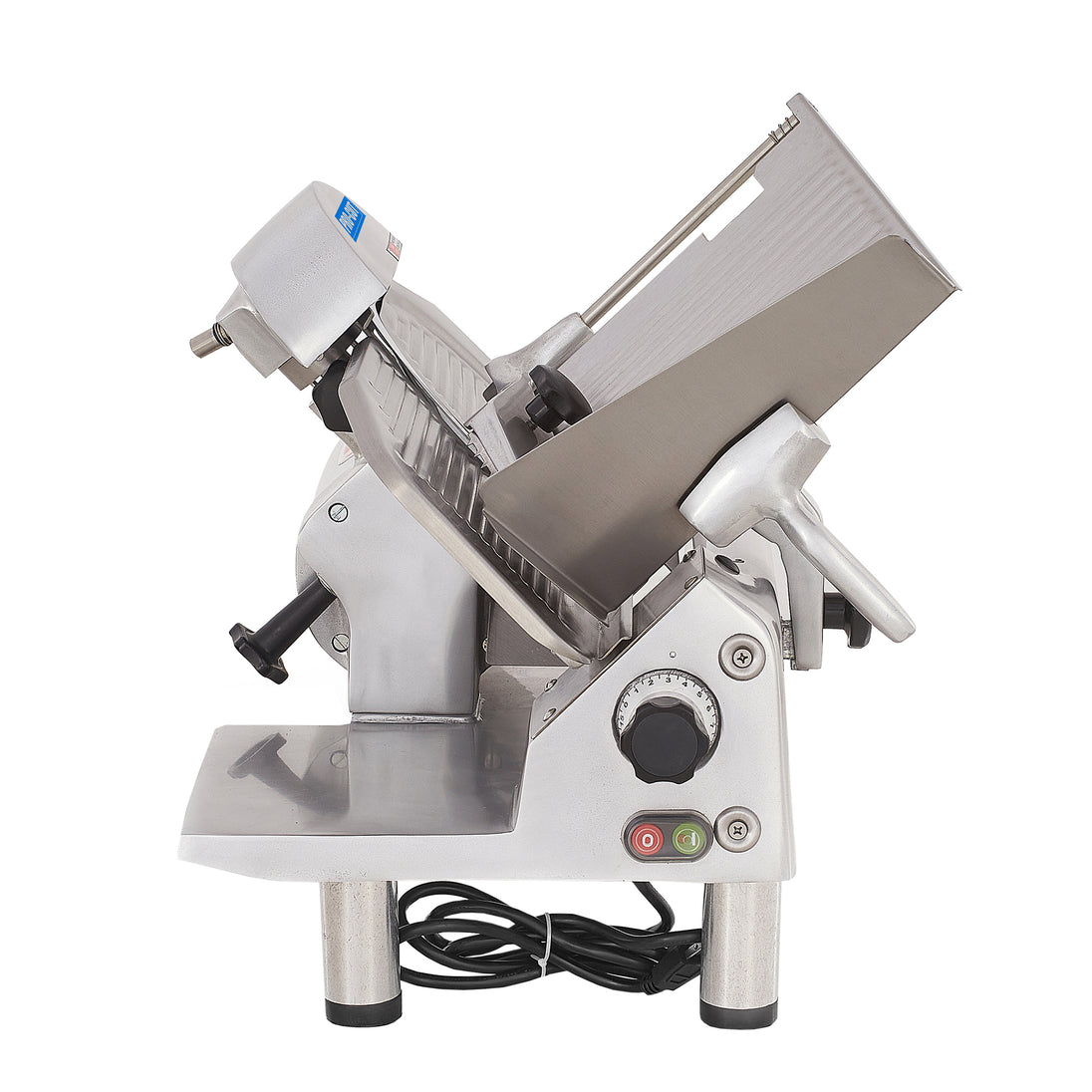 Pro-Cut KMS-12 Meat Slicer Manual 45° Angled Gravity Feed — rear three-quarter view showing carriage