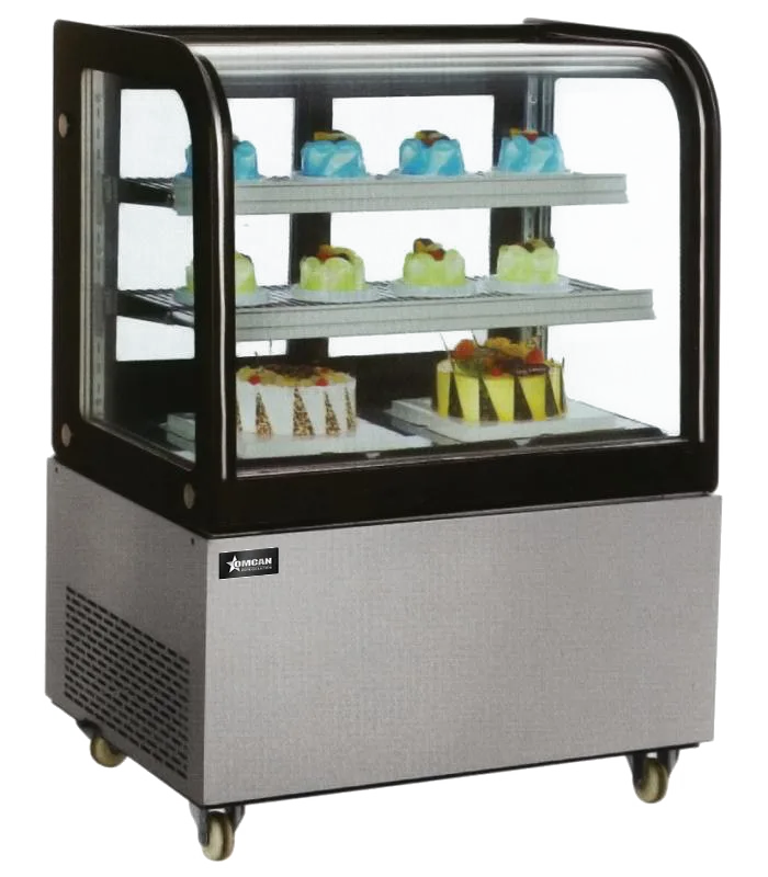 Omcan RS-CN-0270 36 inch curved edge refrigerated floor display case