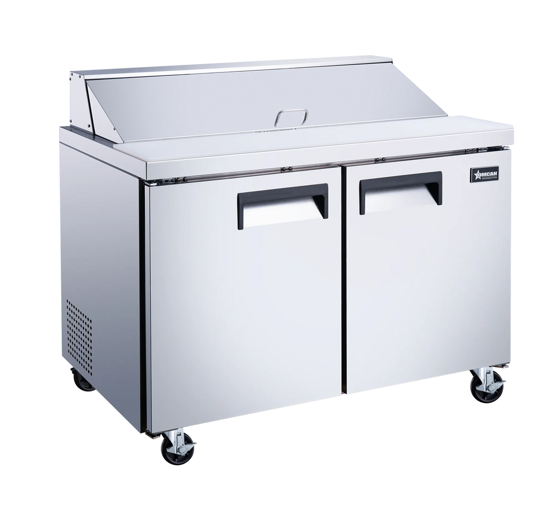 Omcan PT-CN-1194-HC 47 inch two door refrigerated sandwich prep table