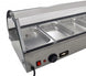 Omcan DW-CN-0006 44 inch curved glass countertop display warmer with six pans
