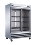 Omcan RE-CN-0041-G-HC 54 inch two glass door stainless steel reach-in refrigerator