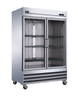 Omcan RE-CN-0041-G-HC 54 inch two glass door stainless steel reach-in refrigerator