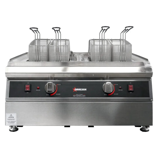 Omcan CE-CN-0008-P double tank electric countertop pasta cooker