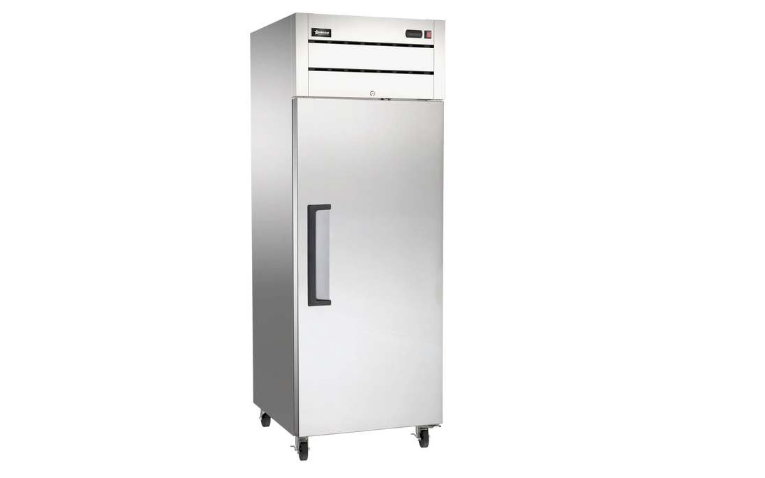 Omcan FR-CN-0029-TM 29 inch top mounted one door stainless steel reach-in freezer