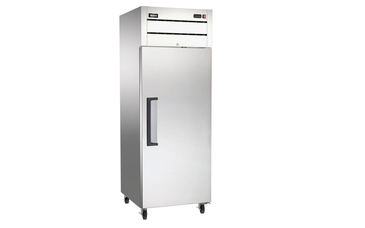 Omcan FR-CN-0029-TM 29 inch top mounted one door stainless steel reach-in freezer