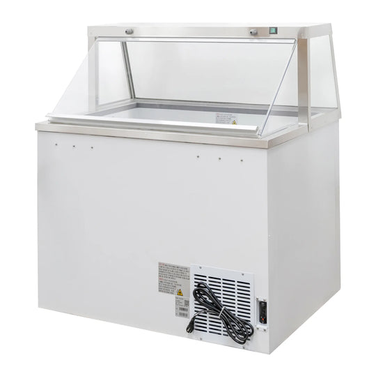 Omcan FR-CN-0047 dipping display freezer angle view