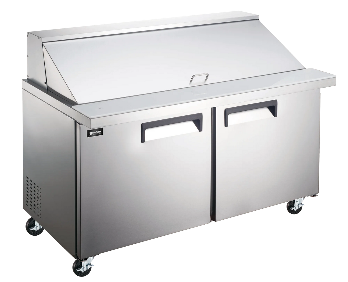 Omcan PT-CN-1194-H 47 inch two door stainless steel mega top refrigerated prep table