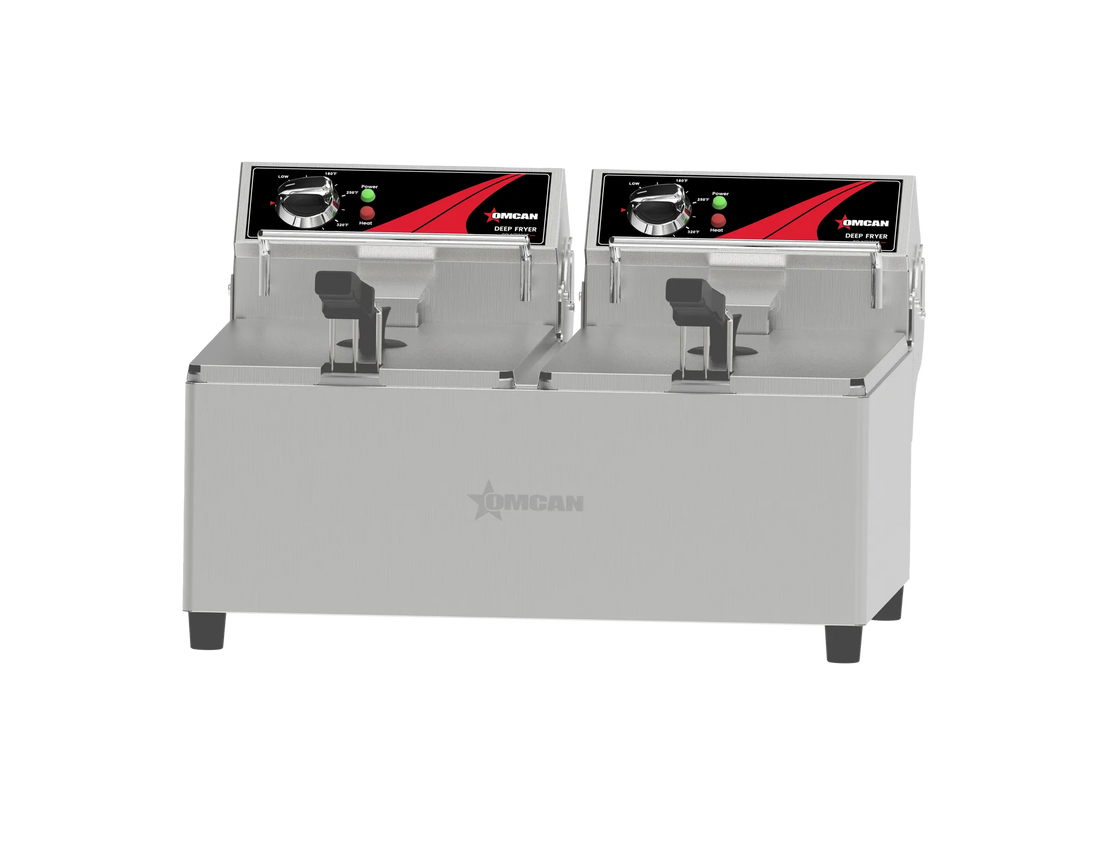 Omcan CE-CN-10414 Elite Series electric countertop double tank deep fryer