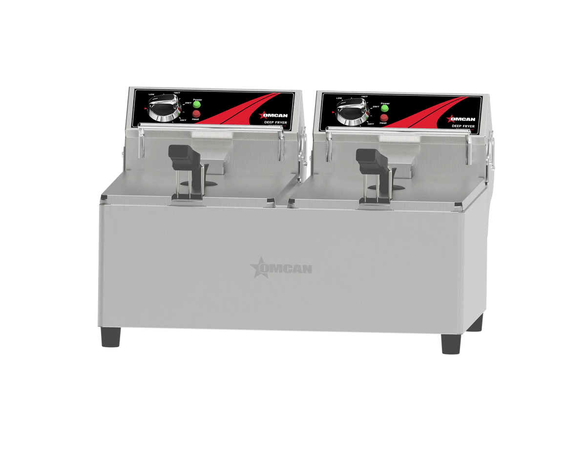 Omcan CE-CN-10414 Elite Series electric countertop double tank deep fryer