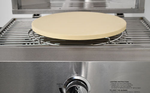Omcan CE-CN-0748 stainless steel propane pizza oven with foldable legs