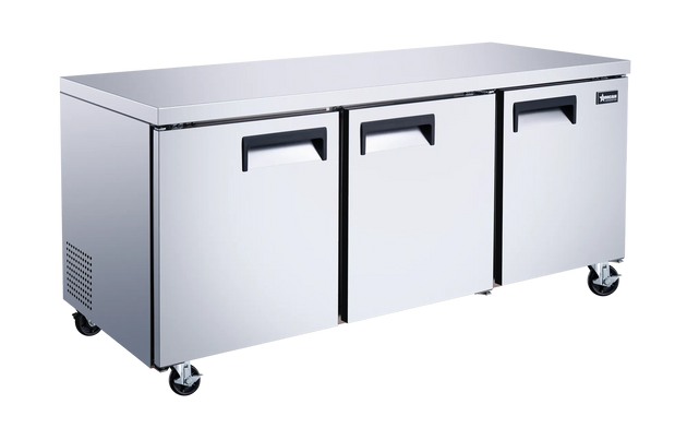 Omcan RE-CN-0016-HC 72 inch three door stainless steel undercounter refrigerator