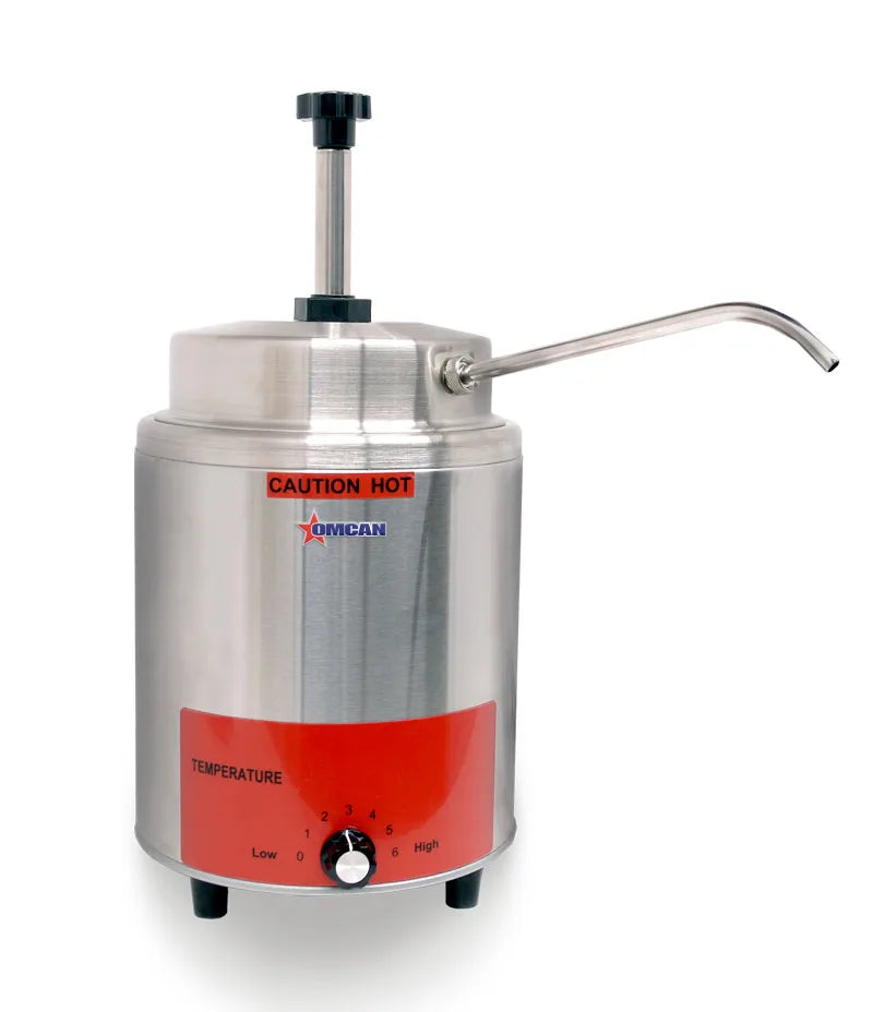 Omcan FW-CN-0004-P countertop stainless steel food warmer with pump and spout