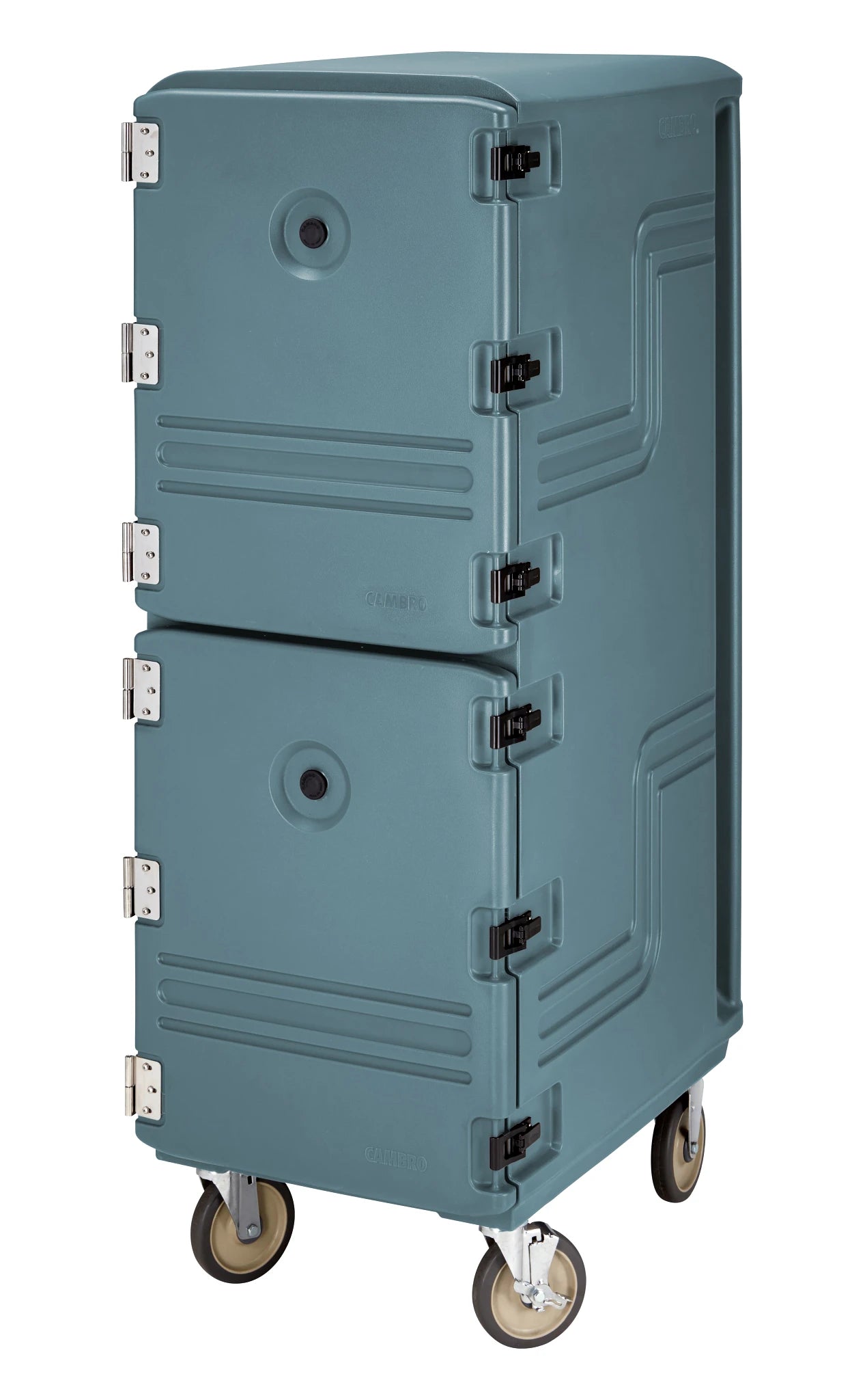 Cambro 1826DBC401 double compartment food box carrier in slate blue