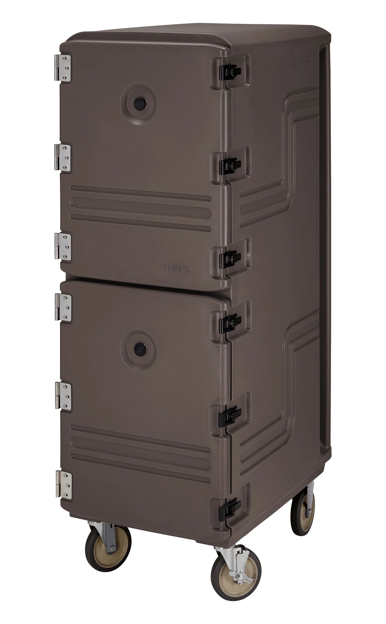 Cambro 1826DTC131 double compartment sheet pan carrier in dark brown