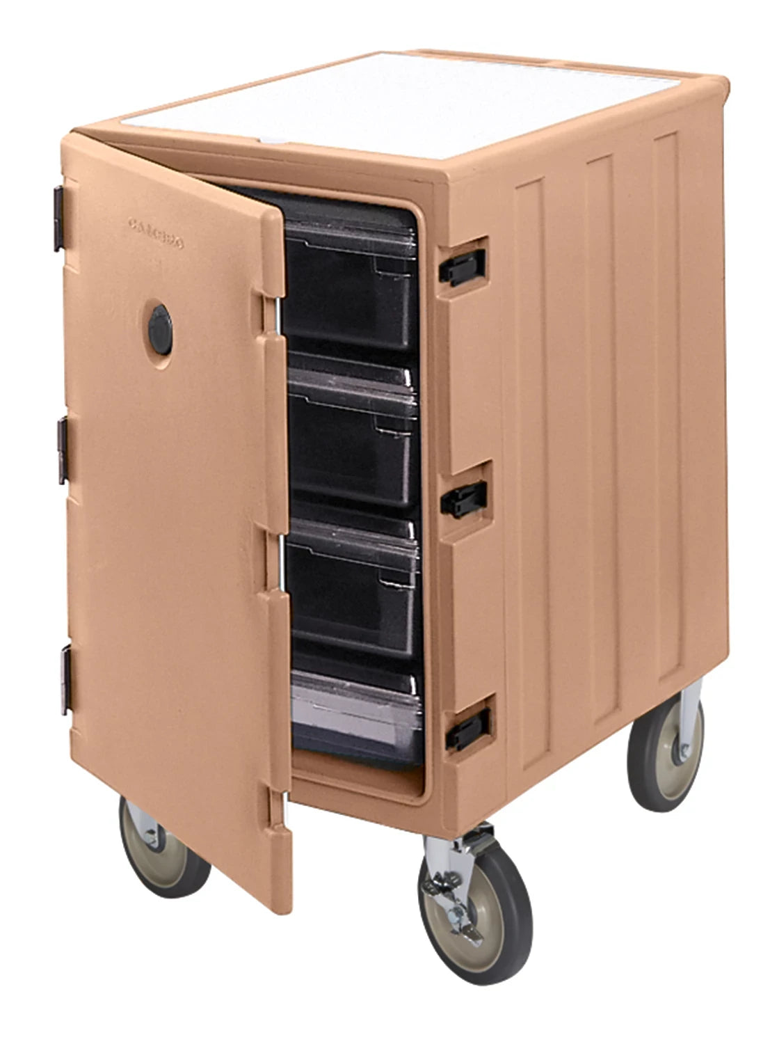 Cambro 1826LBC157 low profile food box carrier in coffee beige