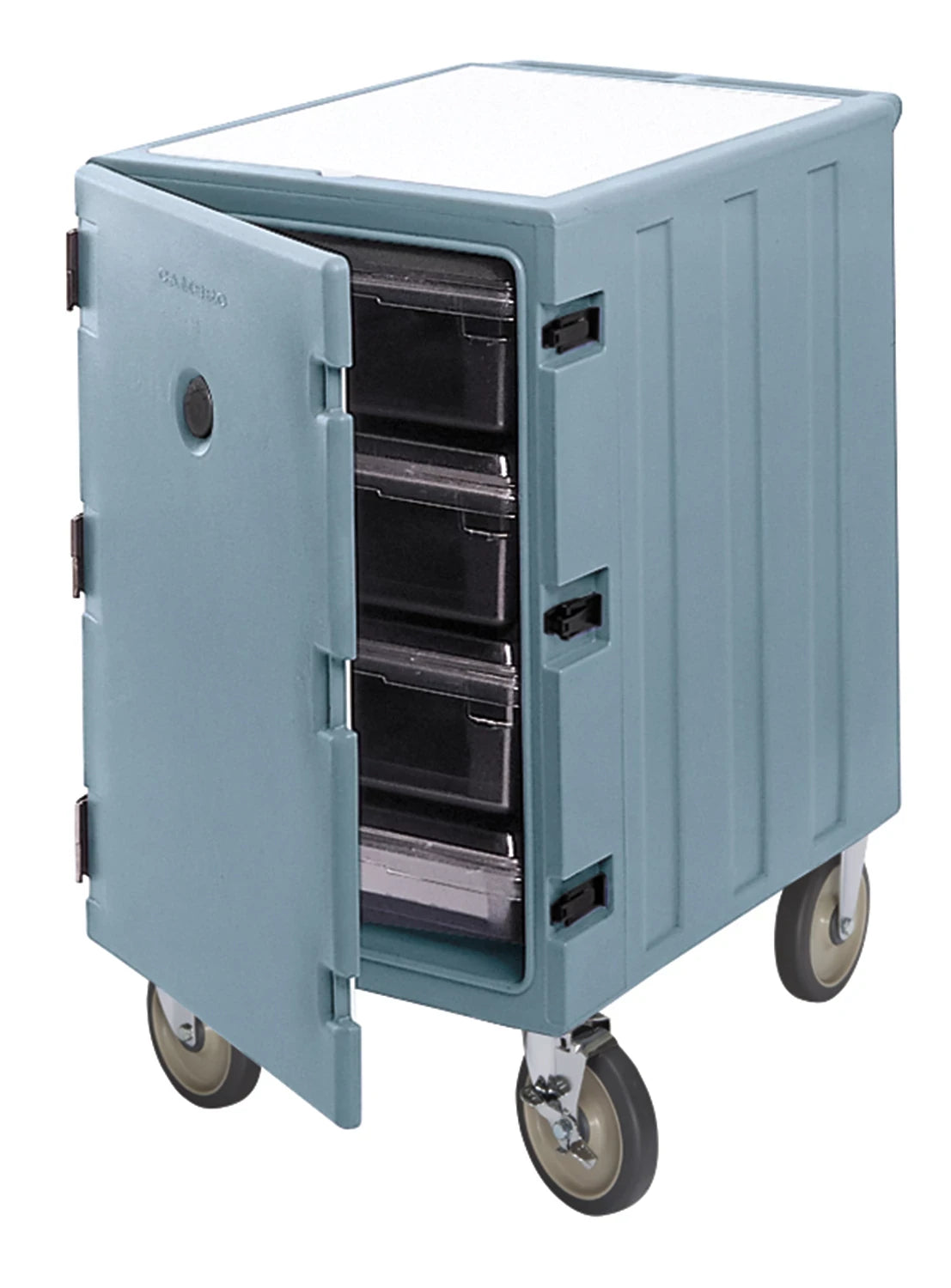 Cambro 1826LBC401 low profile food box carrier in slate blue