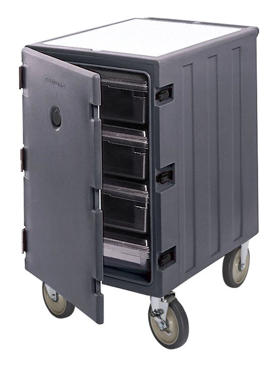 Cambro 1826LBC615 low profile food box carrier in charcoal gray