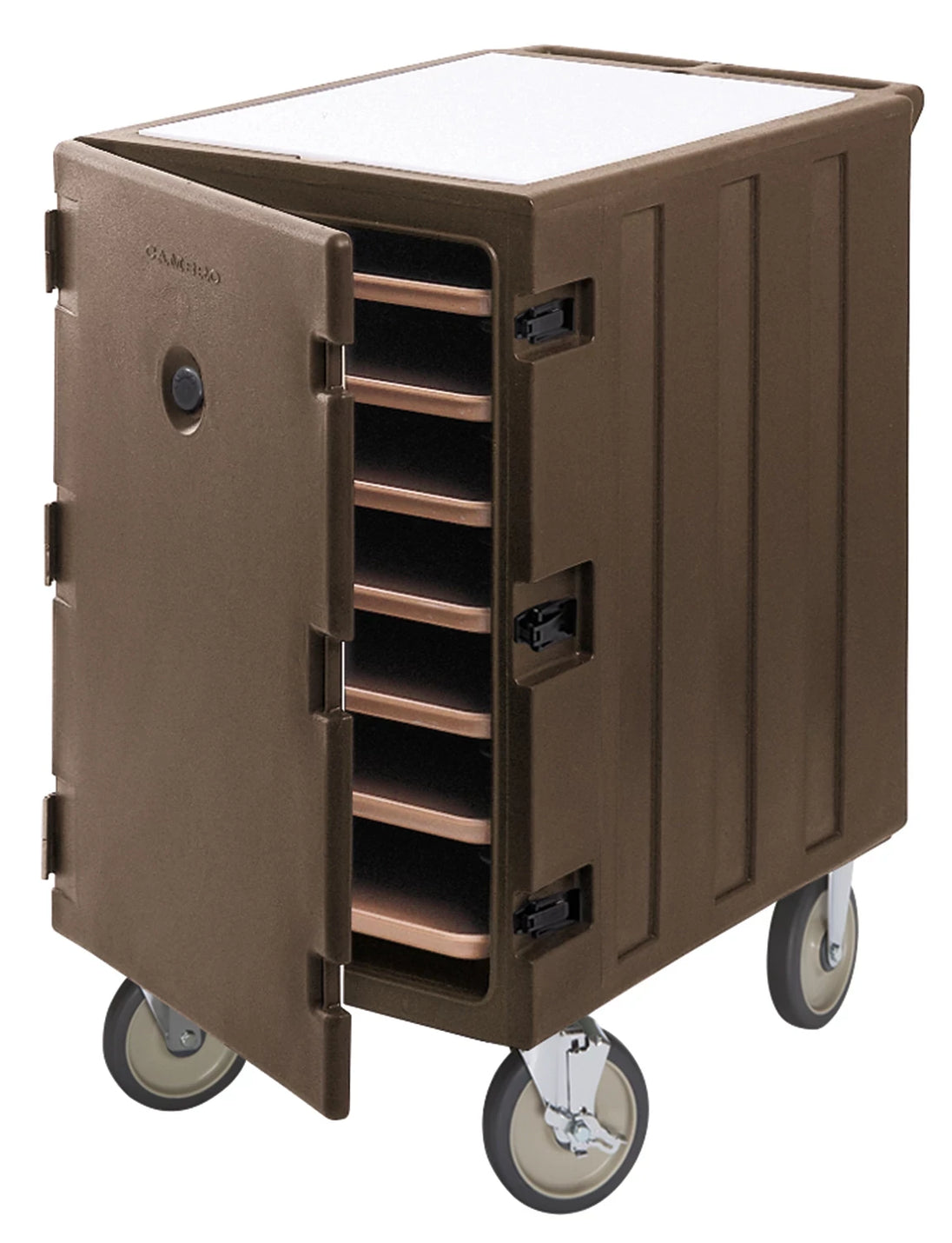 Cambro 1826LTC3131 7-pan sheet pan carrier in dark brown