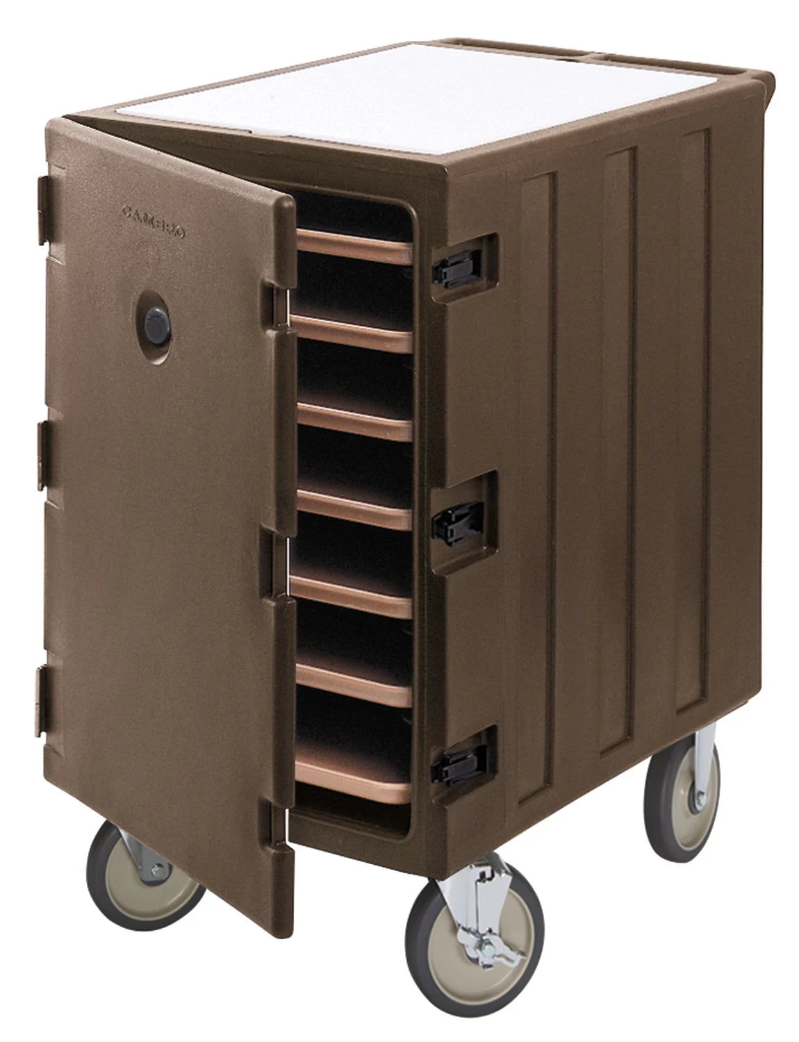 Cambro 1826LTC3131 7-pan sheet pan carrier in dark brown
