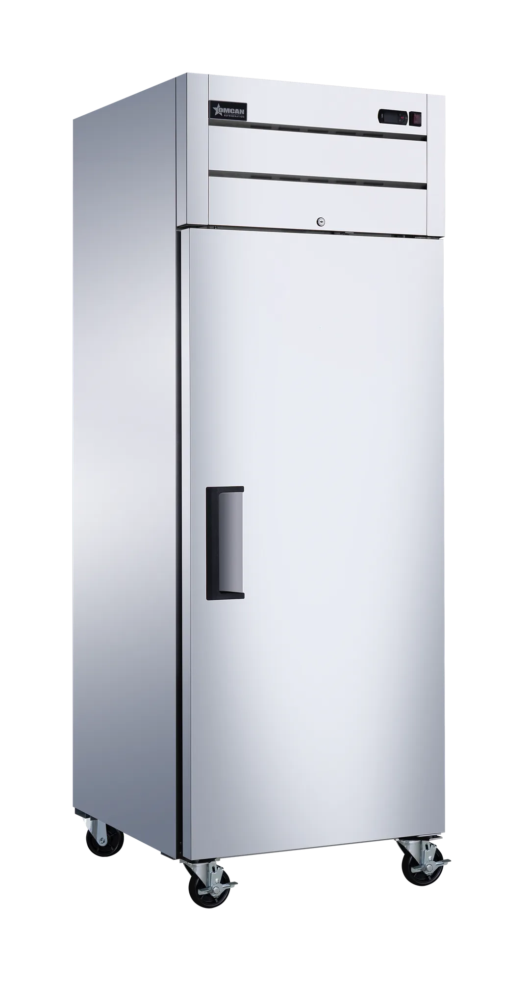 Omcan RE-CN-0029-TM 29 inch top mounted one door stainless steel reach-in refrigerator