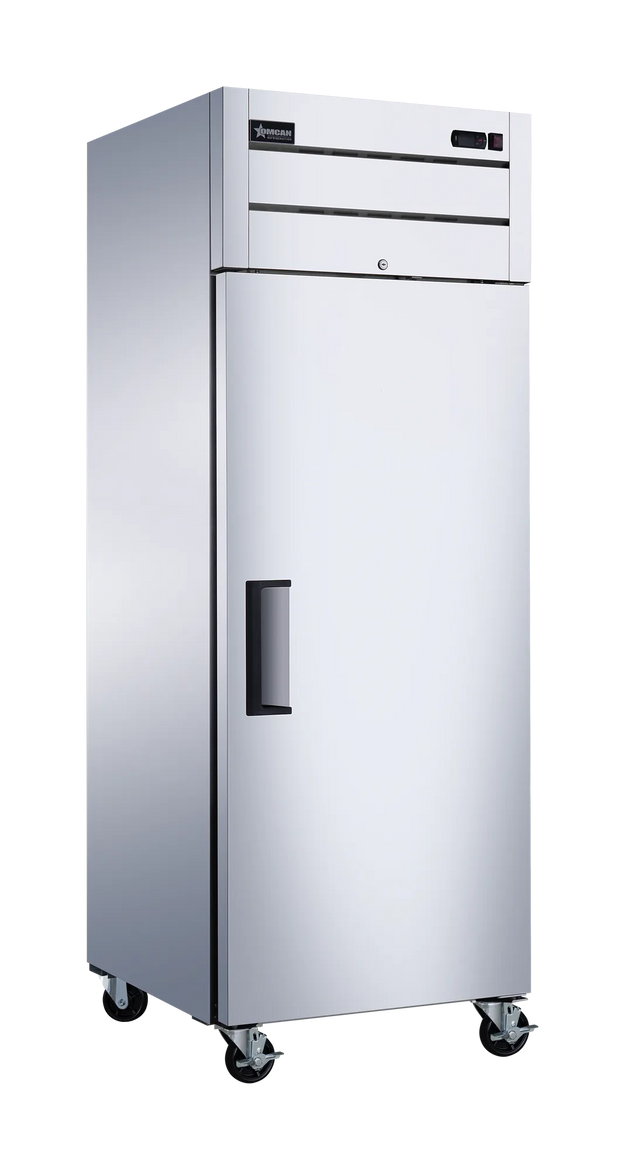 Omcan RE-CN-0029-TM 29 inch top mounted one door stainless steel reach-in refrigerator