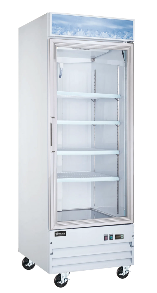 Omcan FR-CN-0790-HC 31 inch white one glass door display freezer